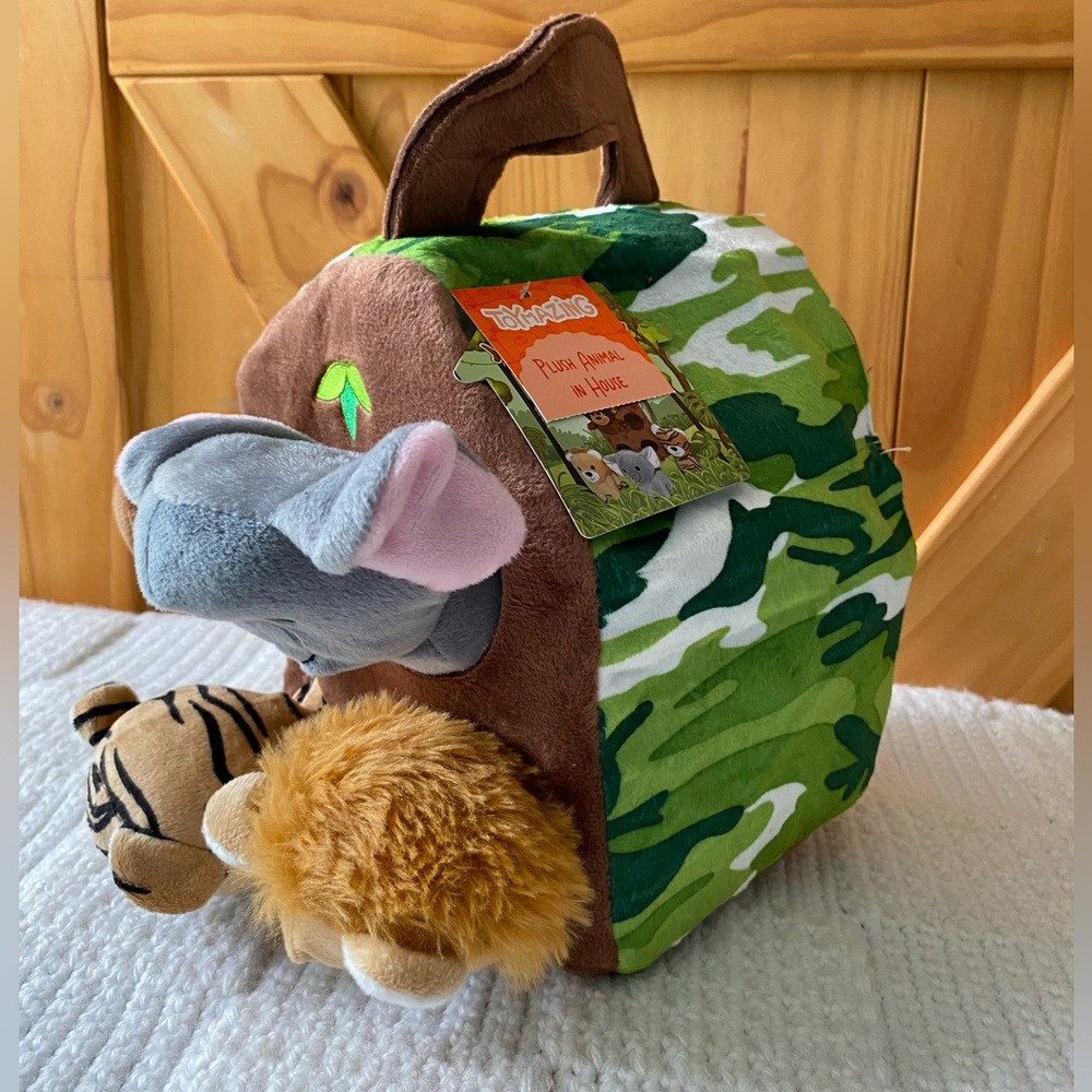 Plush Animal Carry Along House Toy